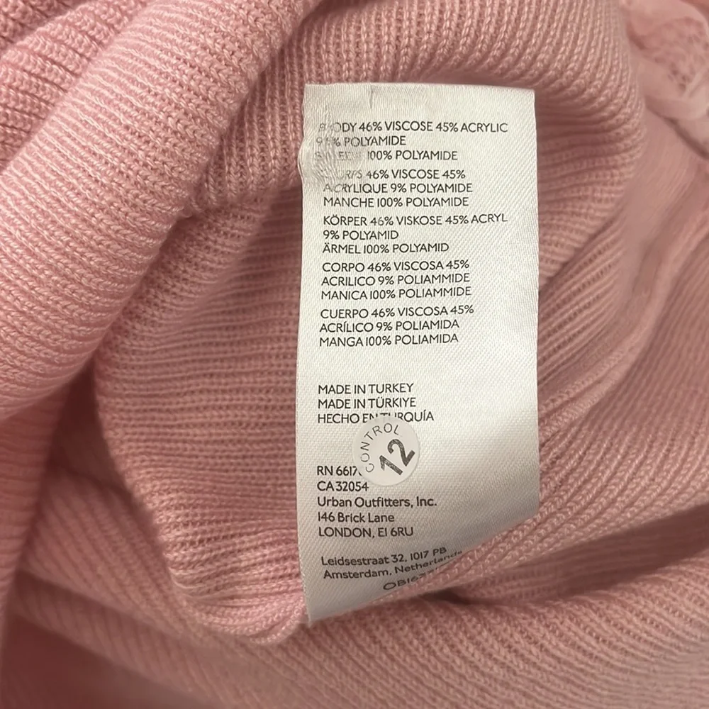 NWT Anthropologie Gayla Pink Lace Puff Sleeve Bodice Knit Sweater